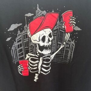 Taco Tuesday Black Skeleton Graphic Tee size L